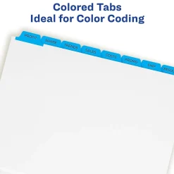 Avery Print & Apply Blank Tab Dividers, 8-Tab, Blue, 5/Pack (11411)