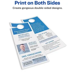 Avery Printable Door Hangers with Tear-Away Cards, 4 1/4