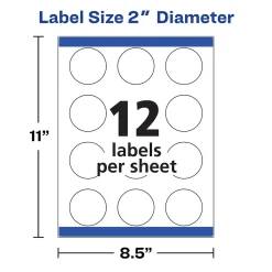 Avery Printable Round Labels with Sure Feed, 2
