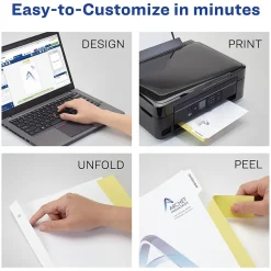 Avery Print-On Paper Dividers, 8 Tabs, White, 5 Sets/Pack (11552)