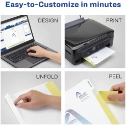 Avery Print-On Unpunched Paper Dividers, 5 Tabs, White, 5 Sets/Pack (11516)