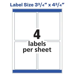 Avery Print-to-the-Edge Color Laser Shipping Labels, 3-3/4