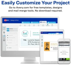 Avery Print-to-the-Edge Color Laser Shipping Labels, 4-3/4