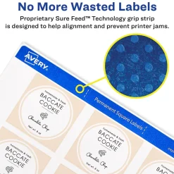 Avery Print-to-the-Edge Laser/Inkjet Square Labels, 2