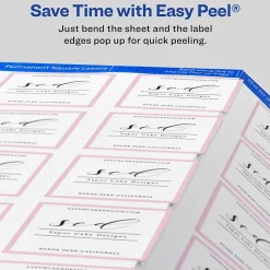 Avery Print-to-the-Edge Laser/Inkjet Square Labels, 2