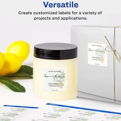 Avery Print-to-the-Edge Laser/Inkjet Square Labels, 1 1/2" x 1 1/2", White, 600 Labels/Pack (22805)