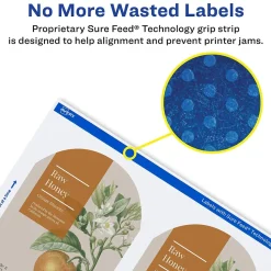 Avery Print-to-the-Edge Laser Arched Labels, 3-1/2