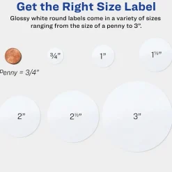 Avery Print-to-the-Edge Laser/Inkjet Round Labels, 2 1/2