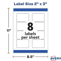 Avery Print-to-the-Edge Laser/Inkjet Rectangle Labels, 2