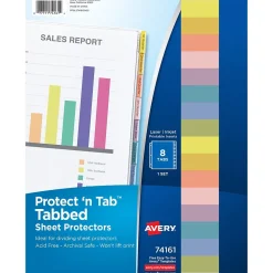 Avery Protect 'n Tab Heavyweight Sheet Protectors, 8-1/2" x 11", Clear, 1/Set (74161)