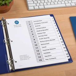 Avery Ready Index Customizable Table Of Contents Preprinted Paper Dividers, 15-Tab, White, 3 Sets/Pack (11079)