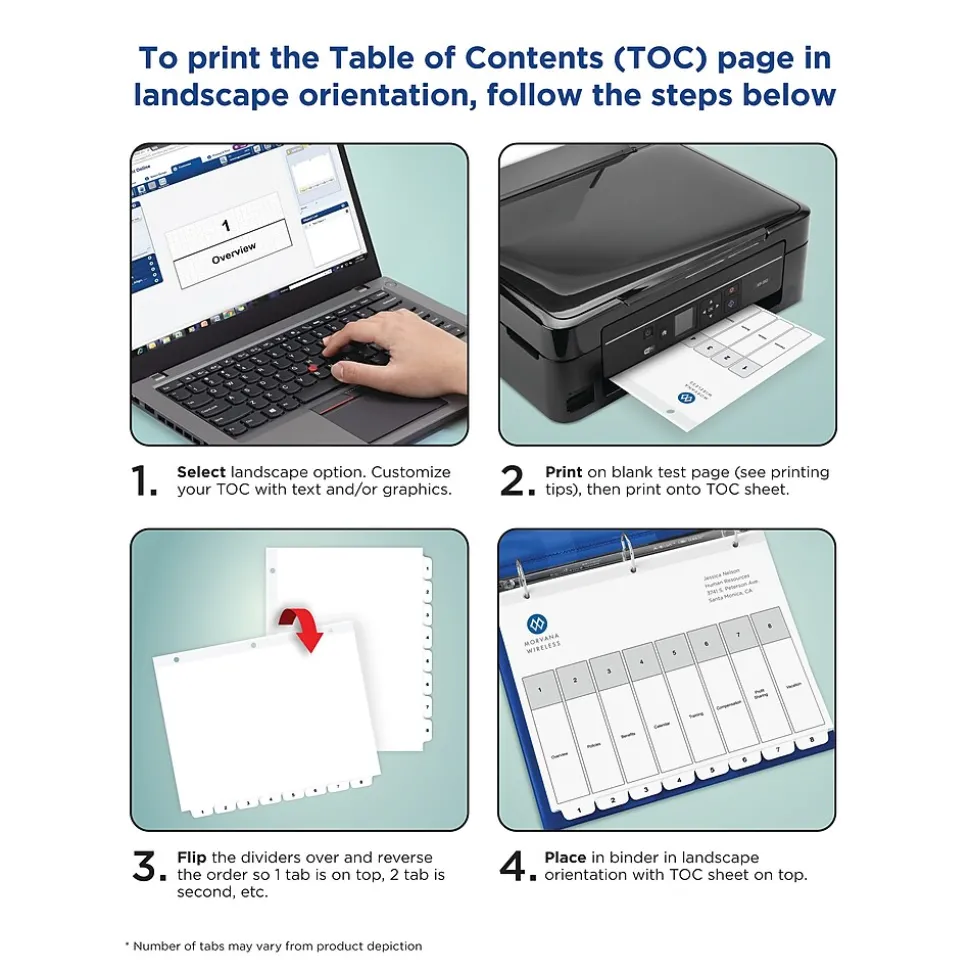 Avery Ready Index Customizable Table Of Contents Preprinted Paper Dividers, 15-Tab, White, 3 Sets/Pack (11079)