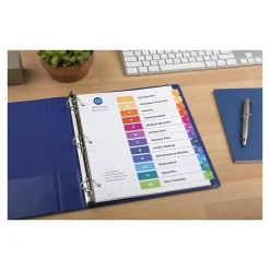 Avery Ready Index Numeric Paper Dividers, 12-Tab, Multicolor, 6/Pack (11196)