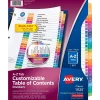 Avery Ready Index Table of Contents Pre-Printed Paper Dividers, A-Z Tabs, Multicolor, 1 Set (11125)