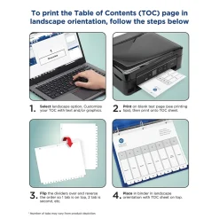 Avery Ready Index Table of Contents Pre-Printed Paper Dividers, A-Z Tabs, Multicolor, 1 Set (11125)