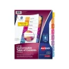 Avery Ready Index Table of Contents Paper Dividers, 1-8 Tabs, Multicolor (11133)