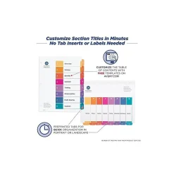 Avery Ready Index Table of Contents Paper Dividers, 1-8 Tabs, Multicolor (11133)