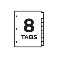 Avery Ready Index Table of Contents Paper Dividers, 1-8 Tabs, Multicolor (11133)