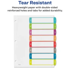 Avery Ready Index Table of Contents Paper Dividers, 1-8 Tabs, Contemporary Multicolor (11841)