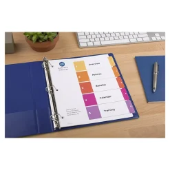 Avery Ready Index Table of Contents Paper Dividers, 1-5 Tabs, Multicolor, 6 Sets/Pack (11187)