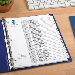 Avery Ready Index Table of Contents Pre-Printed Numeric Paper Divider, 31 Tabs, White, 1 Set (11128/RI21331C)