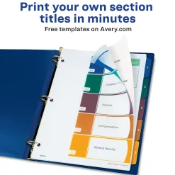 Avery Ready Index Table of Contents Plastic Dividers, 1-5 Tabs, Multicolor (11816)