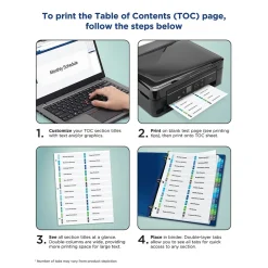 Avery Ready Index Table of Contents Double Column Paper Dividers, 1-24 Tabs, Multicolor (11321)