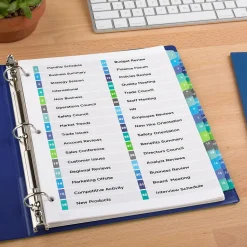 Avery Ready Index Table of Contents Double Column Paper Dividers, 1-32 Tabs, Multicolor (11322)