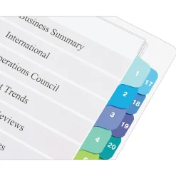 Avery Ready Index Table of Contents Double Column Paper Dividers, 1-16 Tabs, Multicolor (11320)