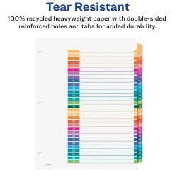 Avery Ready Index Table of Contents EcoFriendly Paper Dividers, 1-31 Tabs, Multicolor (11084)