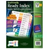 Avery Ready Index Table of Contents EcoFriendly Paper Dividers, 1-12 Tabs, Multicolor, 3 Sets/Pack (11083)