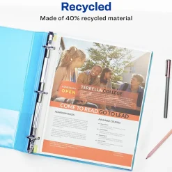 Avery Recycled Economy Lightweight Sheet Protectors, 8-1/2" x 11", Clear, 100/Box (75539)