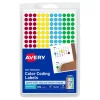 Avery See-Through Color Coding Labels, 1/4" Diameter, Translucent Assorted Colors, 864 Labels/Pack (5796)