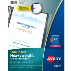 Avery Side Insert Sheet Protectors, Diamond Clear, 25/Pack (15935-CC/76001)