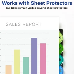 Avery Style Edge Insertable Plastic Dividers with Pocket, 8 Tabs, Multicolor (11293)