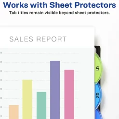 Avery Style Edge Insertable Plastic Dividers with Pocket, 5 Tabs, Multicolor (11292)