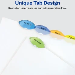 Avery Style Edge Insertable Plastic Dividers with Pocket, 5 Tabs, Multicolor (11292)