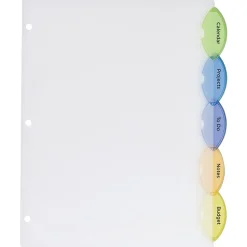 Avery Style Edge Insertable Plastic Dividers, 5-Tab, Assorted, 120/Carton