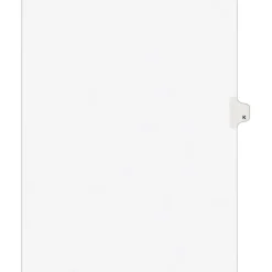 Avery Style Individual Legal Divider, Tab K, 8.5" x 11", White, 25/Set (01411)