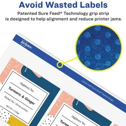 Avery Sure Feed Inkjet Shipping Labels, 2" x 4", White, 200 Labels/Pack (8253)