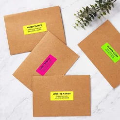 Avery Sure Feed Laser Address Labels, 1 x 2 5/8", Assorted Neon Colors, 450 Labels/Pack (5979)