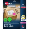 Avery Sure Feed Laser Burst Label, 2 1/4" Dia, Assorted Neon, 180 Labels/Pack (5995)