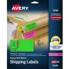 Avery Sure Feed Laser Shipping Labels, 2" x 4", Assorted Neon: Green, Pink, Yellow, 150 Labels/Pack (5978)