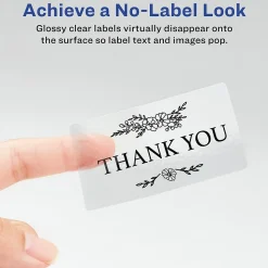 Avery Sure Feed Laser/Inkjet Shipping Labels, 2" x 4", Glossy Clear, 100 Labels/Box (6522)