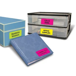 Avery Sure Feed Laser/Inkjet ID Labels, 2 x 4, Assorted Neon, 120 Labels/Pack (6481)