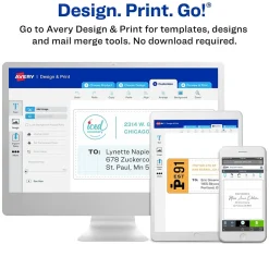 Avery Sure Feed Laser/Inkjet Durable Print-to-the-Edge Labels, 3.5