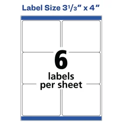 Avery TrueBlock Laser Shipping Labels, 3-1/3
