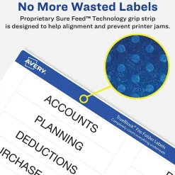 Avery TrueBlock Laser/Inkjet File Folder Labels, 2/3