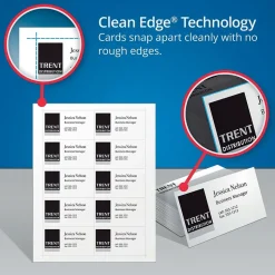 Avery Two-Side Rounded Corners Printable Clean Edge™ Business Cards, Inkjet, Matte White, 2