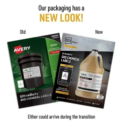 Avery UltraDuty Waterproof Laser GHS Chemical Labels 4-3/4